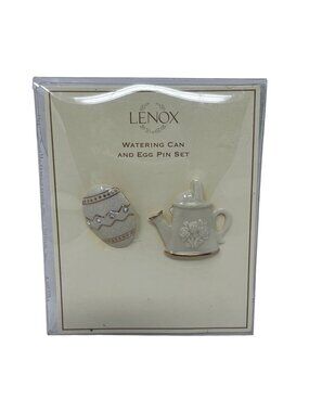 Lenox Embellishment Watering Can And Egg Pin Set
